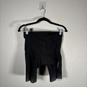 CRAFT Black Polka Dot Grippers Logo Chamois Padded Cycling Bike Shorts Size M